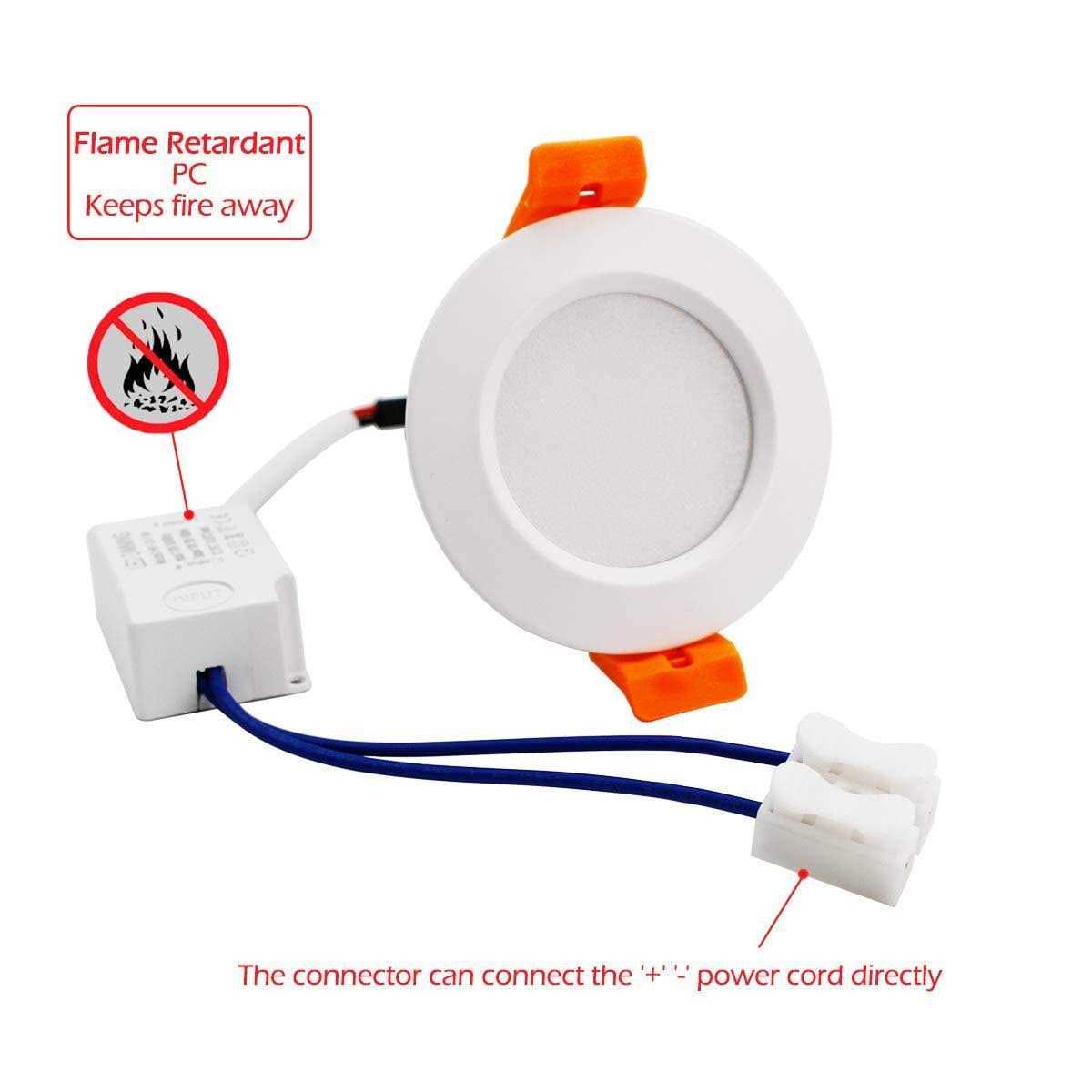 YGS-Tech 2 Inch LED Recessed Lighting Dimmable Downlight 3W