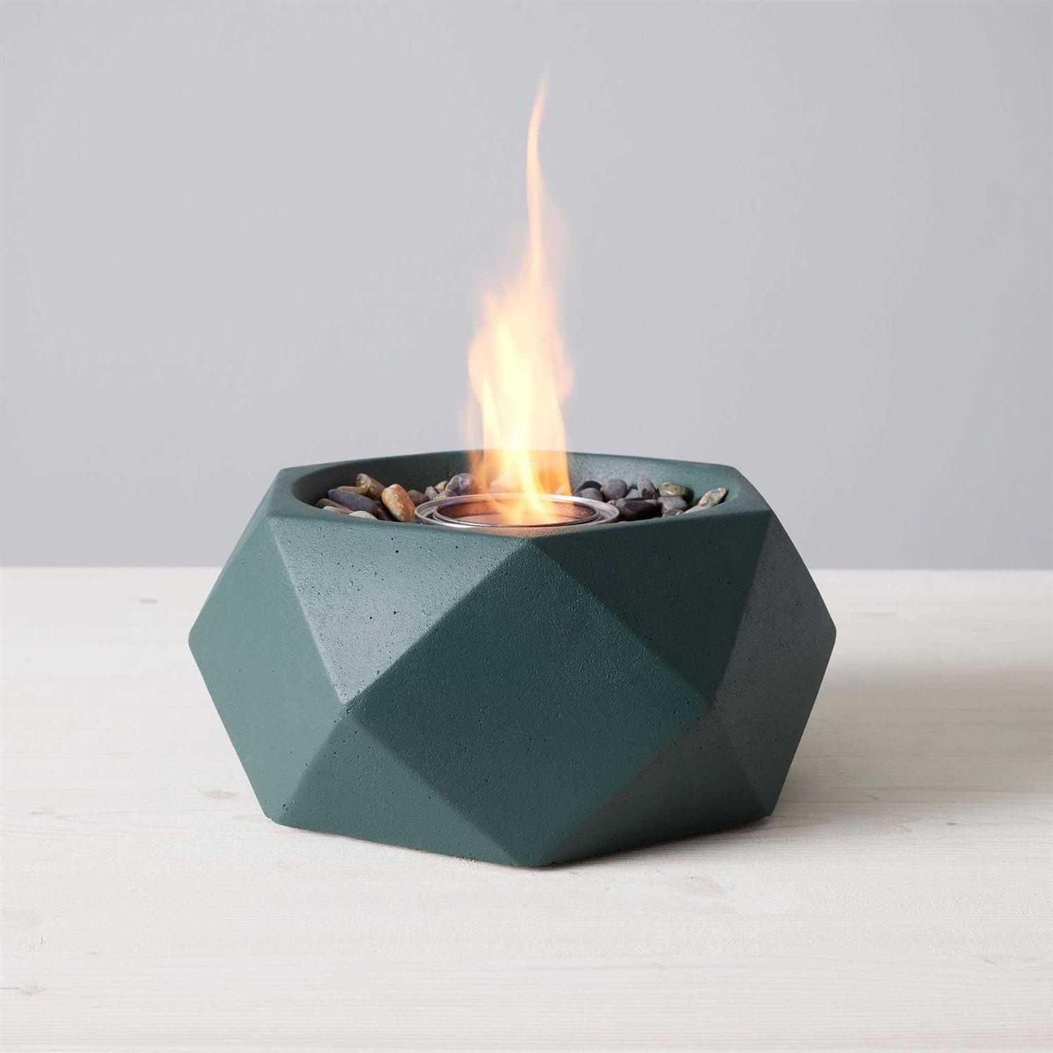 TerraFlame Concrete Geo Fire Bowl Table Top