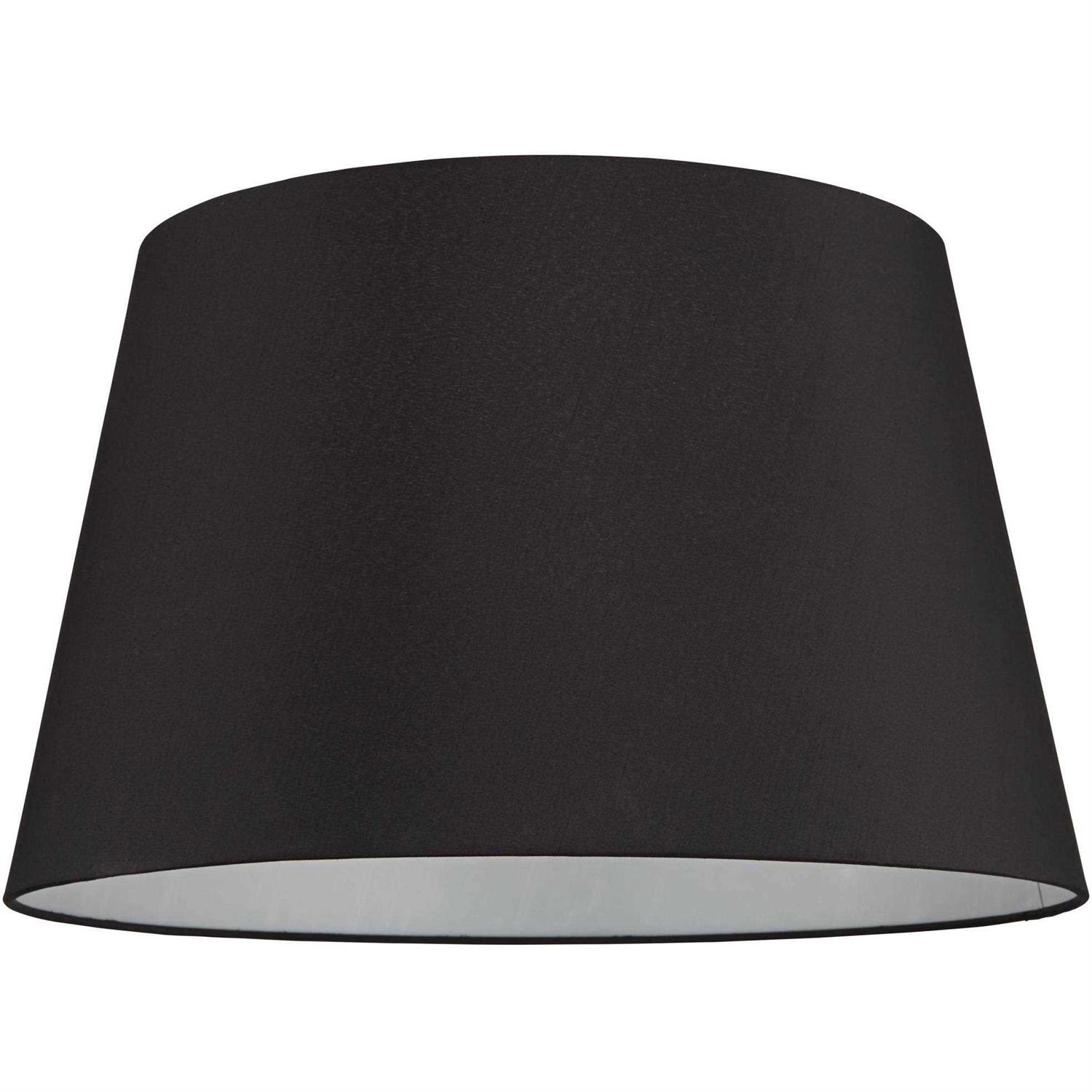 Springcrest Black Faux Silk Large Tapered Drum Lamp Shade Top x Bottom x Slant x High Replacement with Harp and