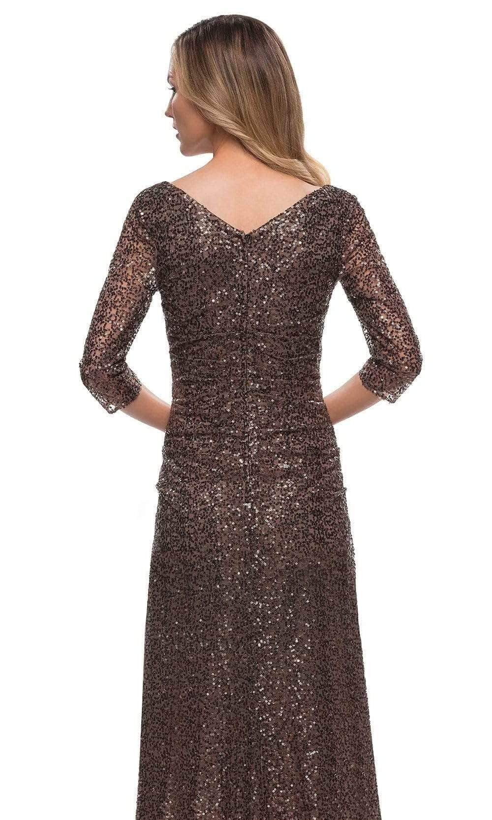 V-Neck Sequin Formal Dress 29195SC