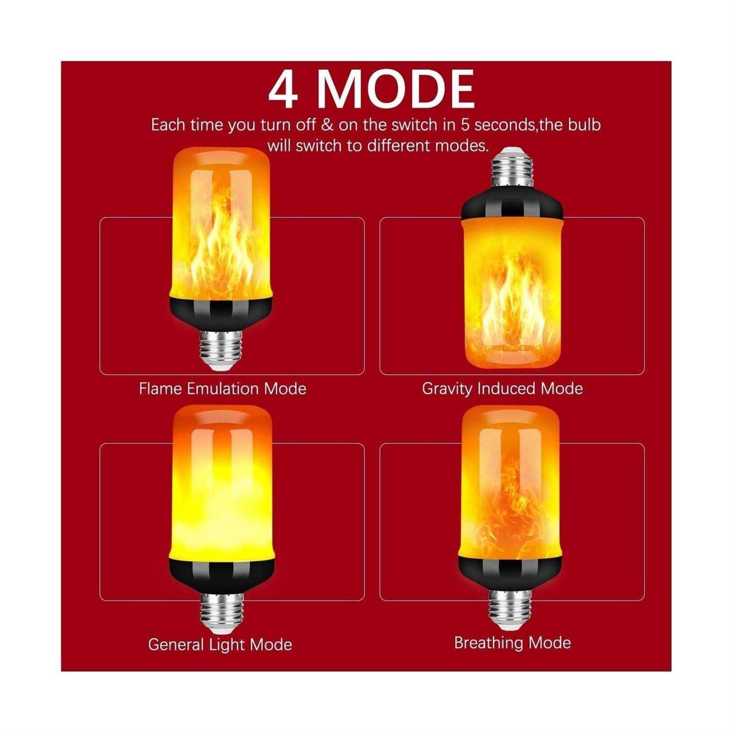 Y- Stop Led Flame Effect Fire Light Bulb Upgraded 4 Modes Flickering Fire Christmas Decorations Lights