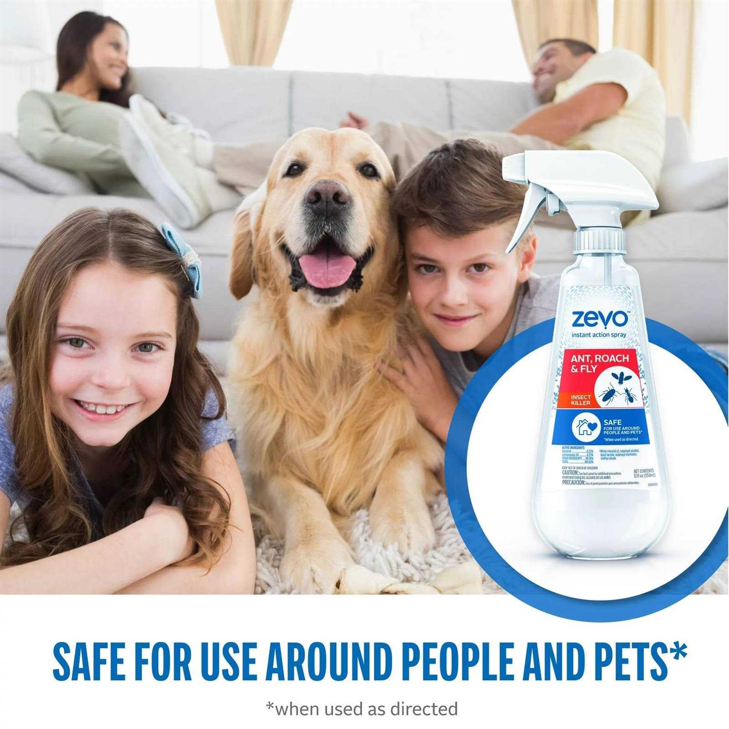 Zevo Multi-Insect Killer – Ant, Roach, Fly Spray 12oz, Size: 12 Fl Oz Pack of 3, Red