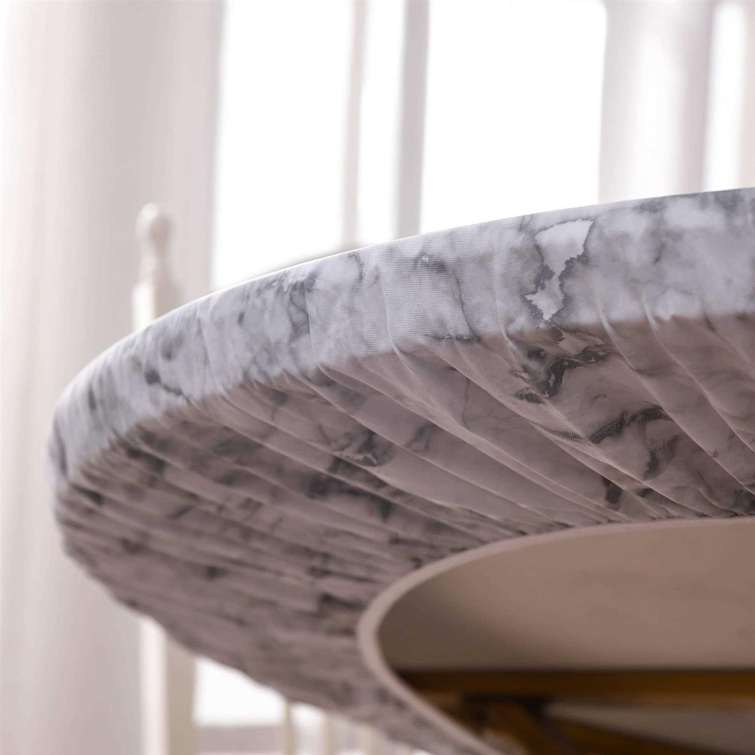 Walrus Round Vinyl Fitted Tablecloth with Flannel Backing Elastic Edge Design Table Cover Waterproof Oil-Proof PVC Table Cloth Stain-Resistant