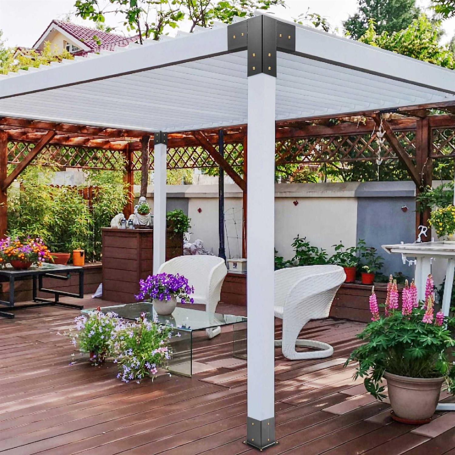 VEVOR Woodwork Pergola Kit Elevated Wood Stand Kit with Steel Brackets Modular