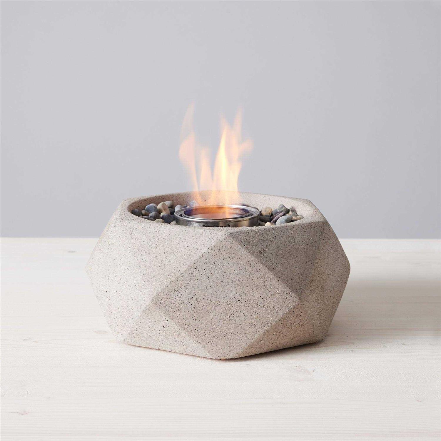 TerraFlame Concrete Geo Fire Bowl Table Top