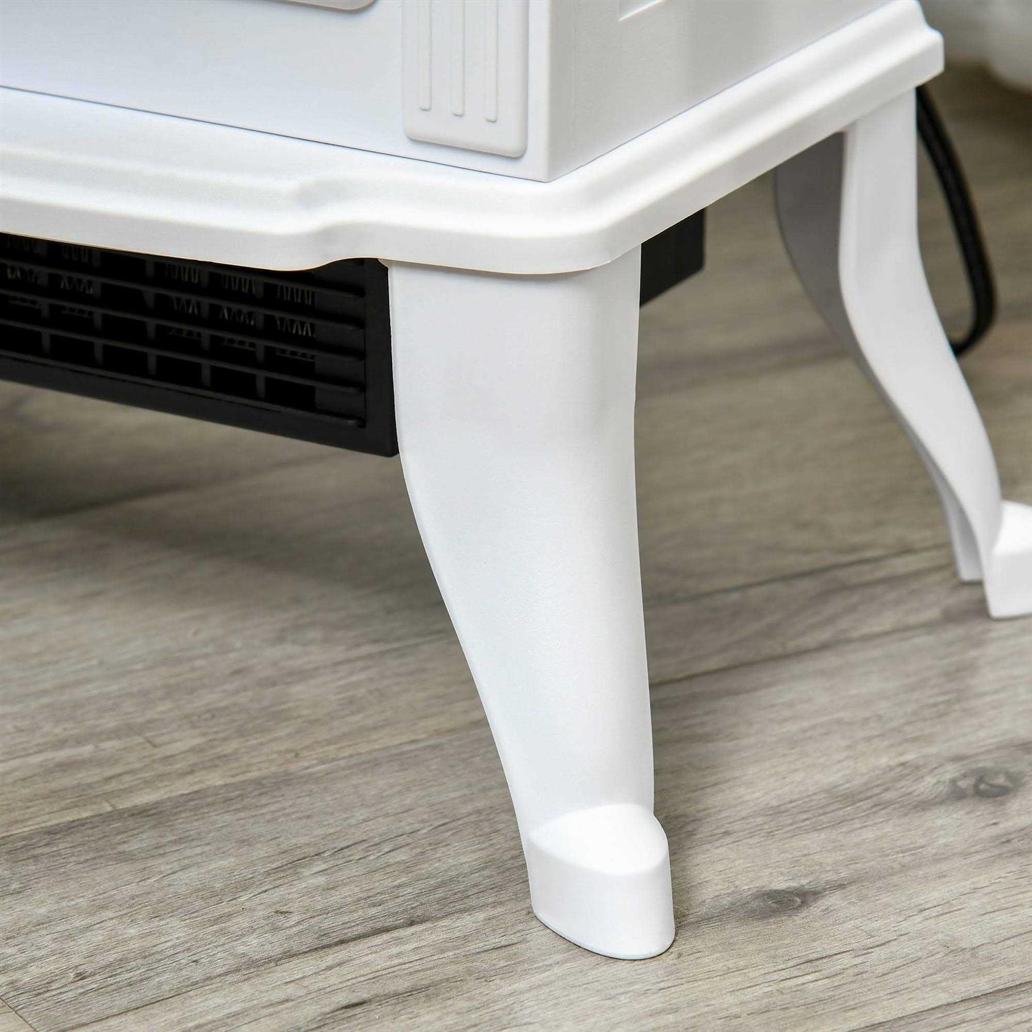 Homcom Freestanding Electric Fireplace Stove Space Heater with Realistic Flame Effect Adjustable Temperature and Overheat