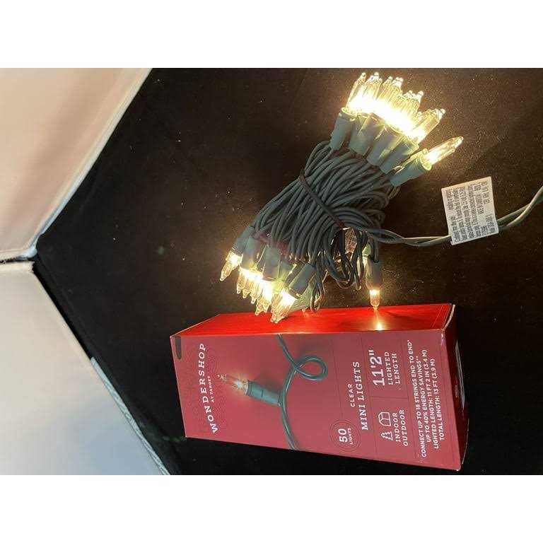 Wondershop 50ct Christmas Incandescent Mini String Lights Clear with Green Wire