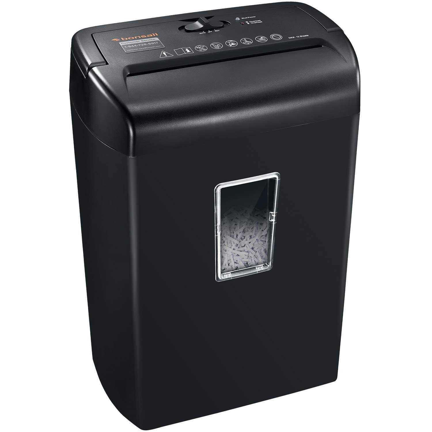 Bonsaii 10-Sheet Cross-Cut Paper Shredder Credit Card Shredders for Home Office