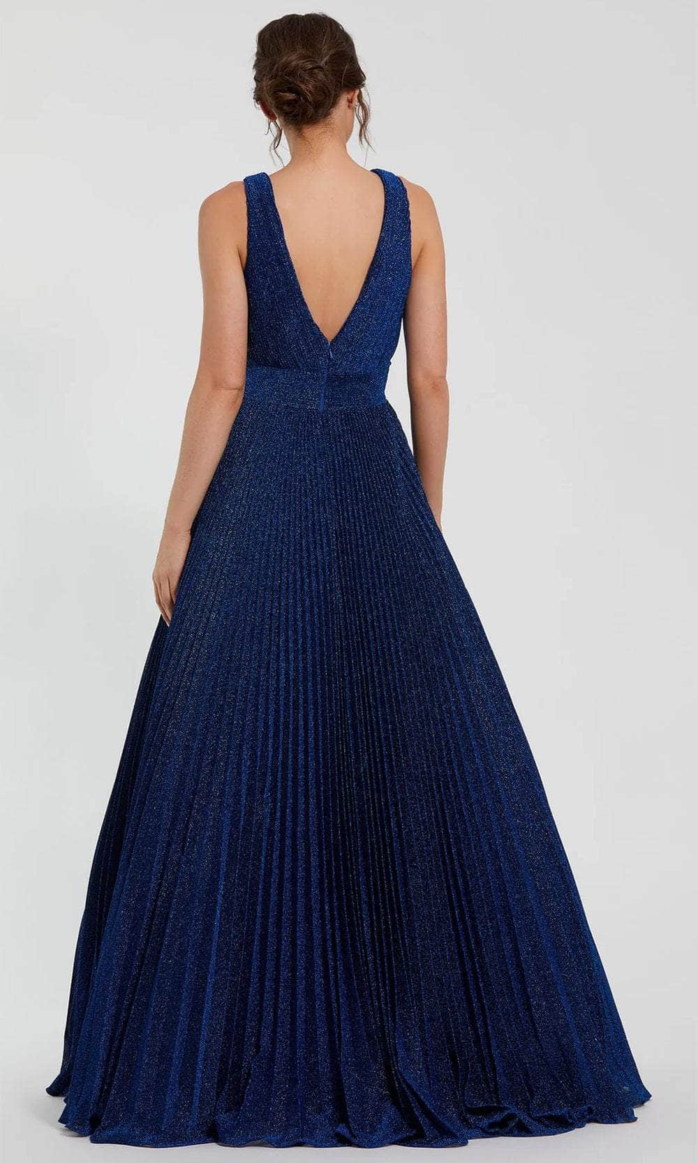 Wide Strap Pleated Bodice Prom Gown