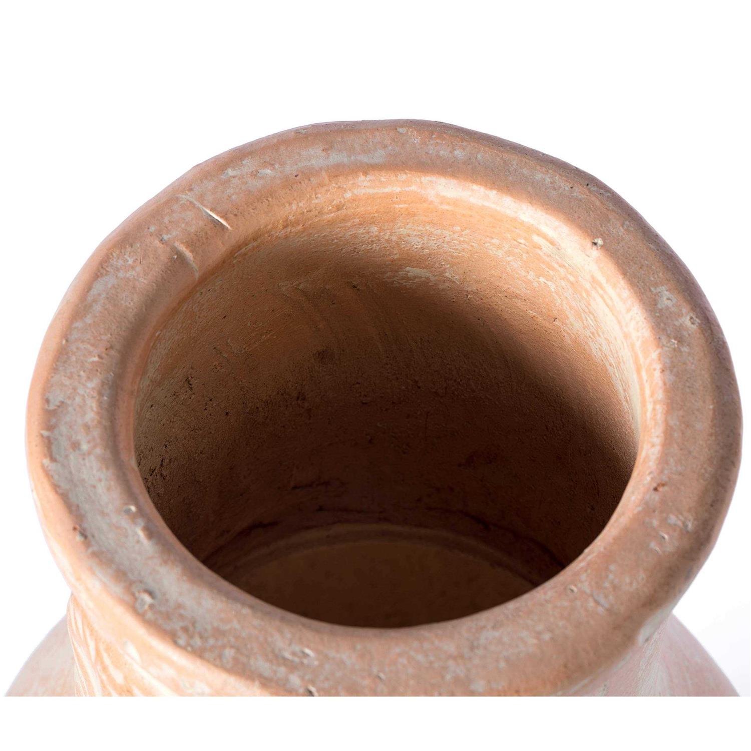 Outdoor Beige Clay Chiminea Outdoor Fireplace Sun Design Charcoal Burning Fire Pit with Sturdy Metal Stand