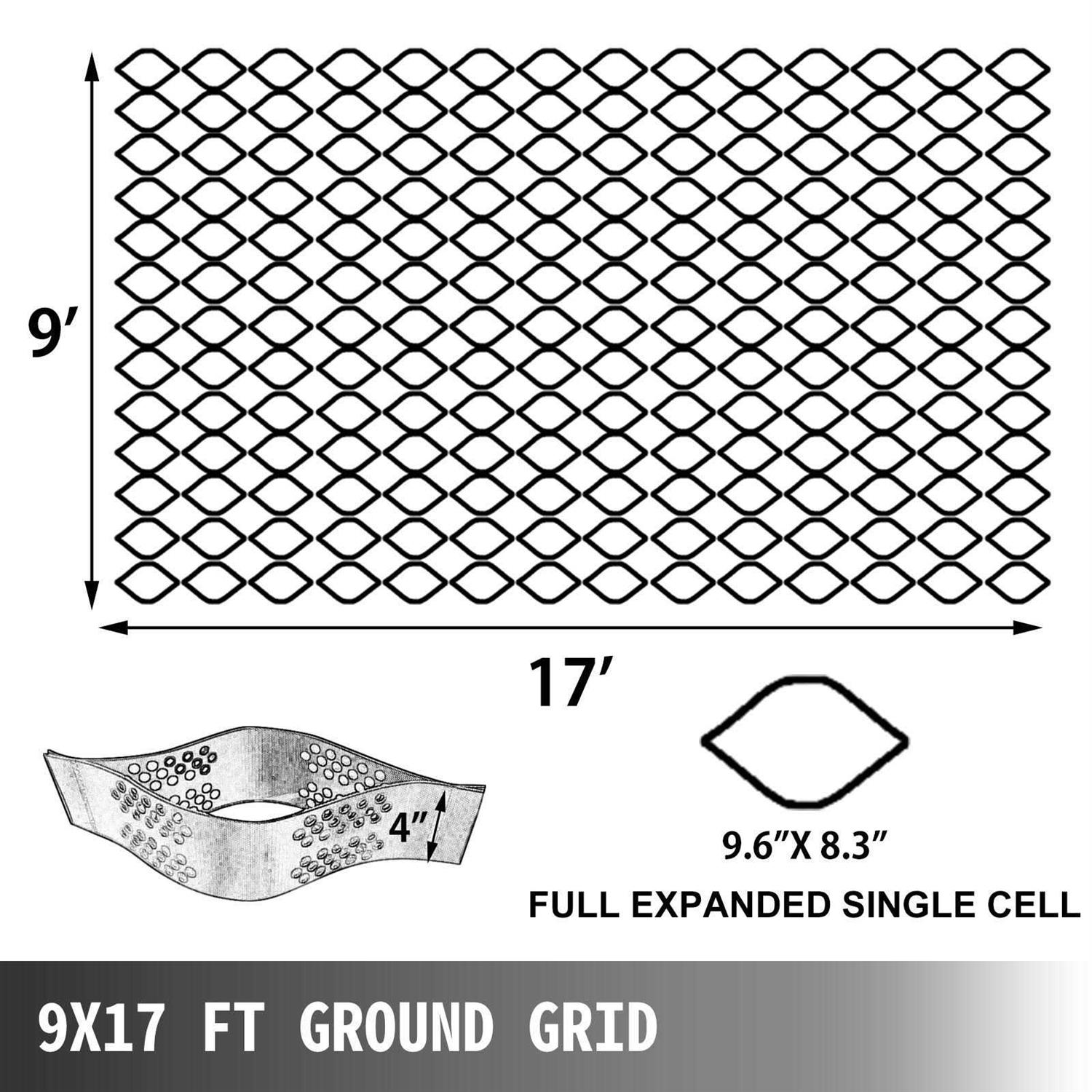 VEVOR 9 ft. x 17 ft. x Grid Ground