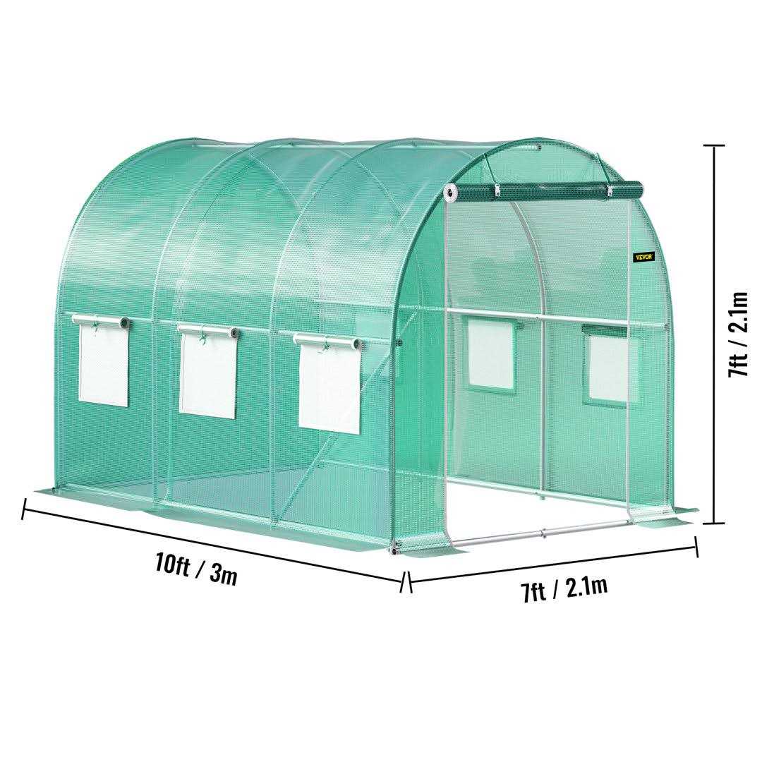 VEVOR 7 ft Walk-in Tunnel Greenhouse Portable Plant Hot House w/ Galvanized Steel Hoops