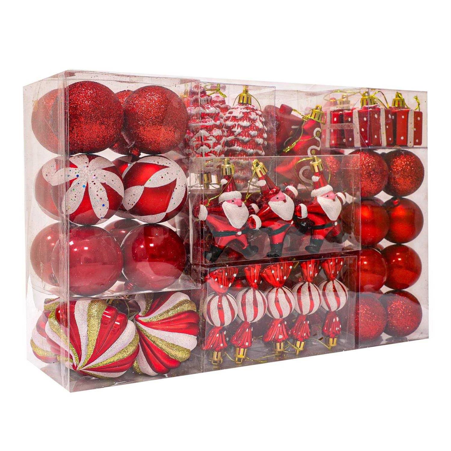 Wbhome 105ct Assorted Christmas Ball Ornaments Set and