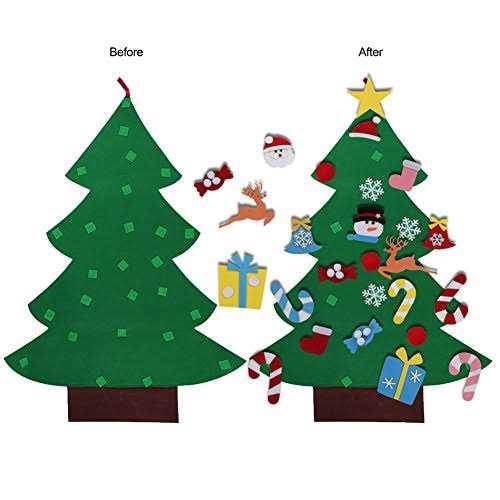 Aytai Diy Felt Christmas Tree Set with Ornaments for Kids
