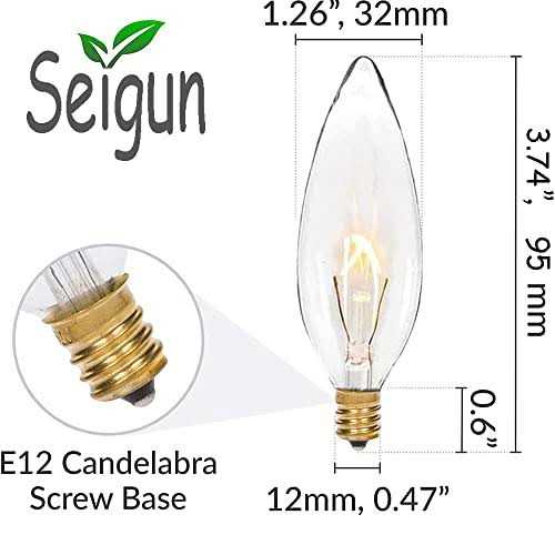 40 Watt Clear Candelabra Base 110V_120V,Flame Shaped Incandescent Chandelier Light Bulbs,Dimmable