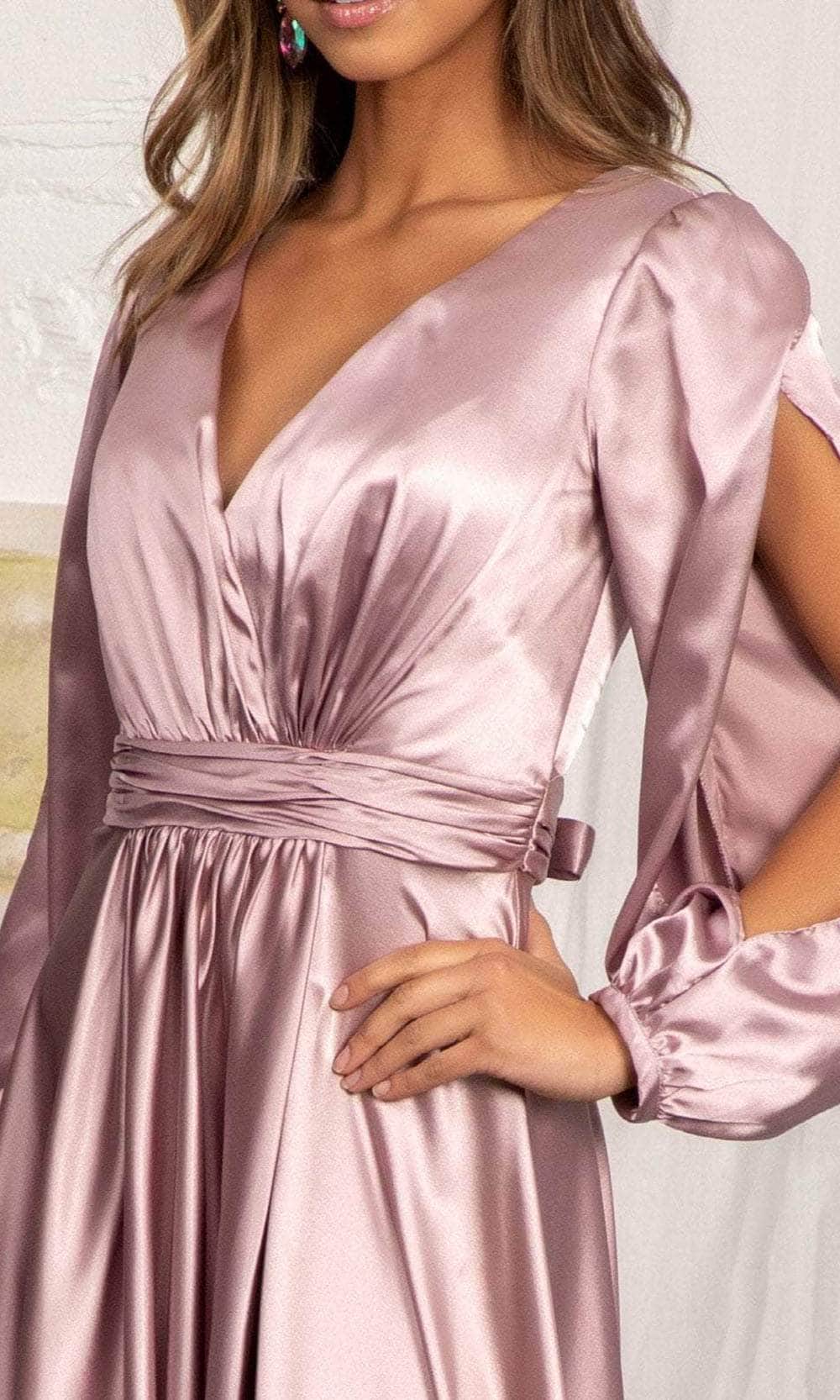 Split Sleeve High Slit Evening Dress