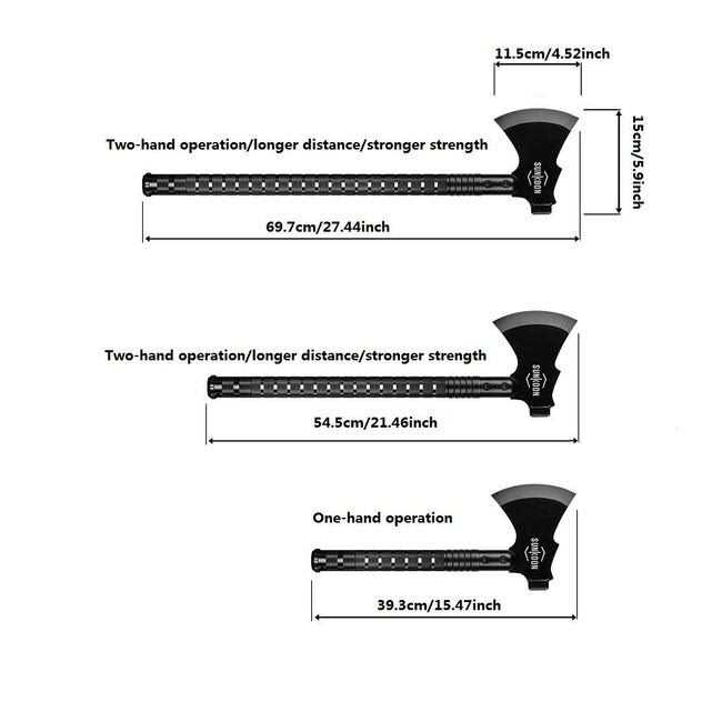 Sunkoon Survival Shovel Survival Axe Camping Folding Shovels Hatchet with 19.2-37.8inch Lengthened Handle Enlarged Shovelhead High Carbon Steel