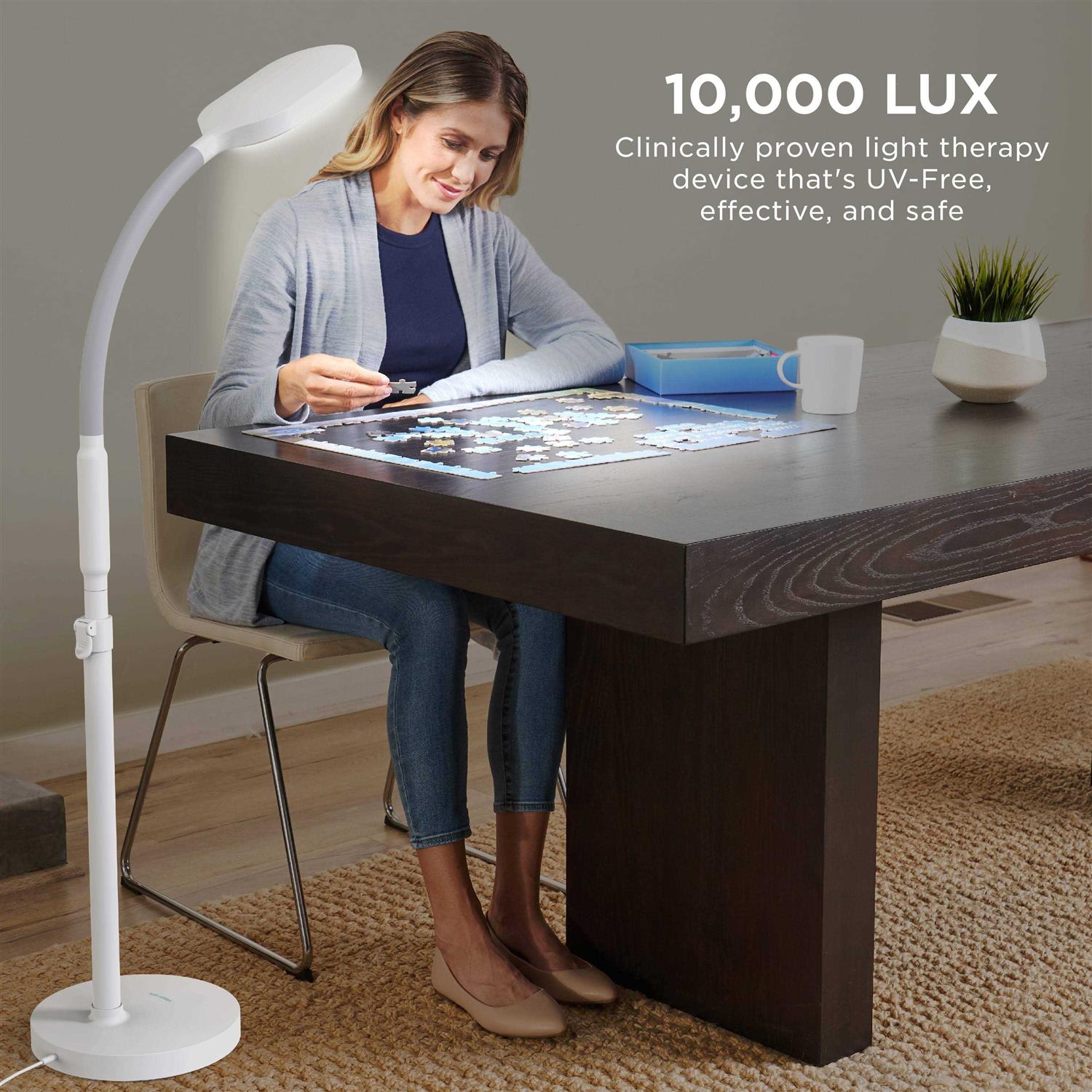Verilux HappyLight Duo 2-in-1 Light Therapy & Task Floor Lamp