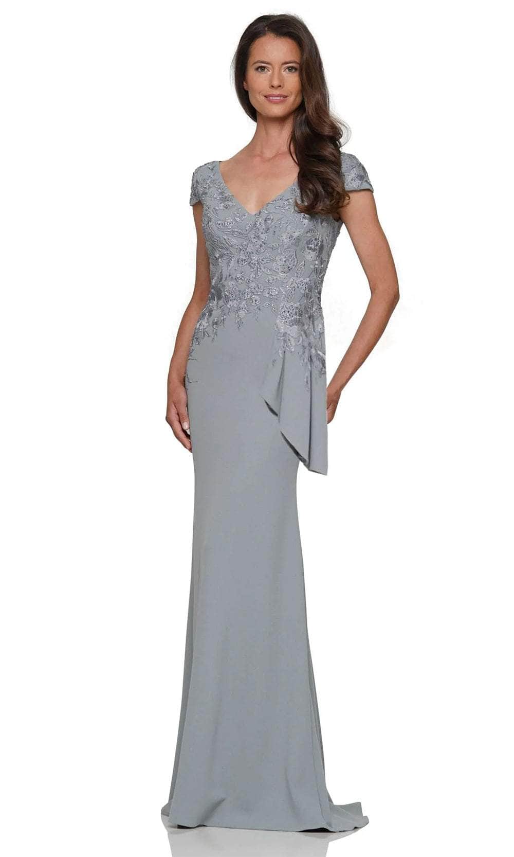 Embroidered Bodice Evening Gown