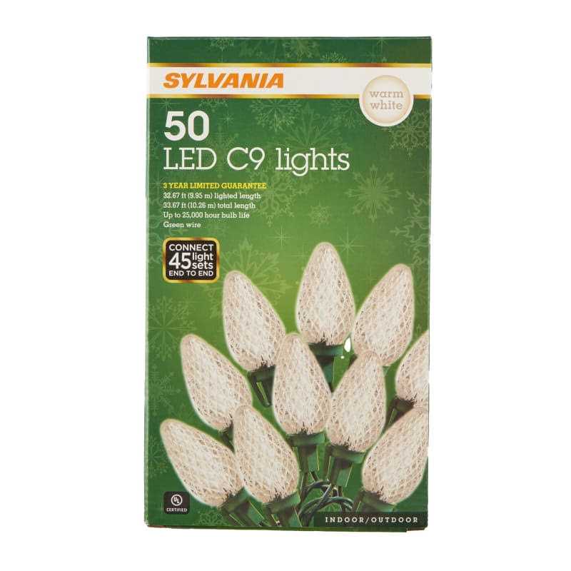 Sylvania 50 Lt C9 Faceted Warm White Set Led Lights