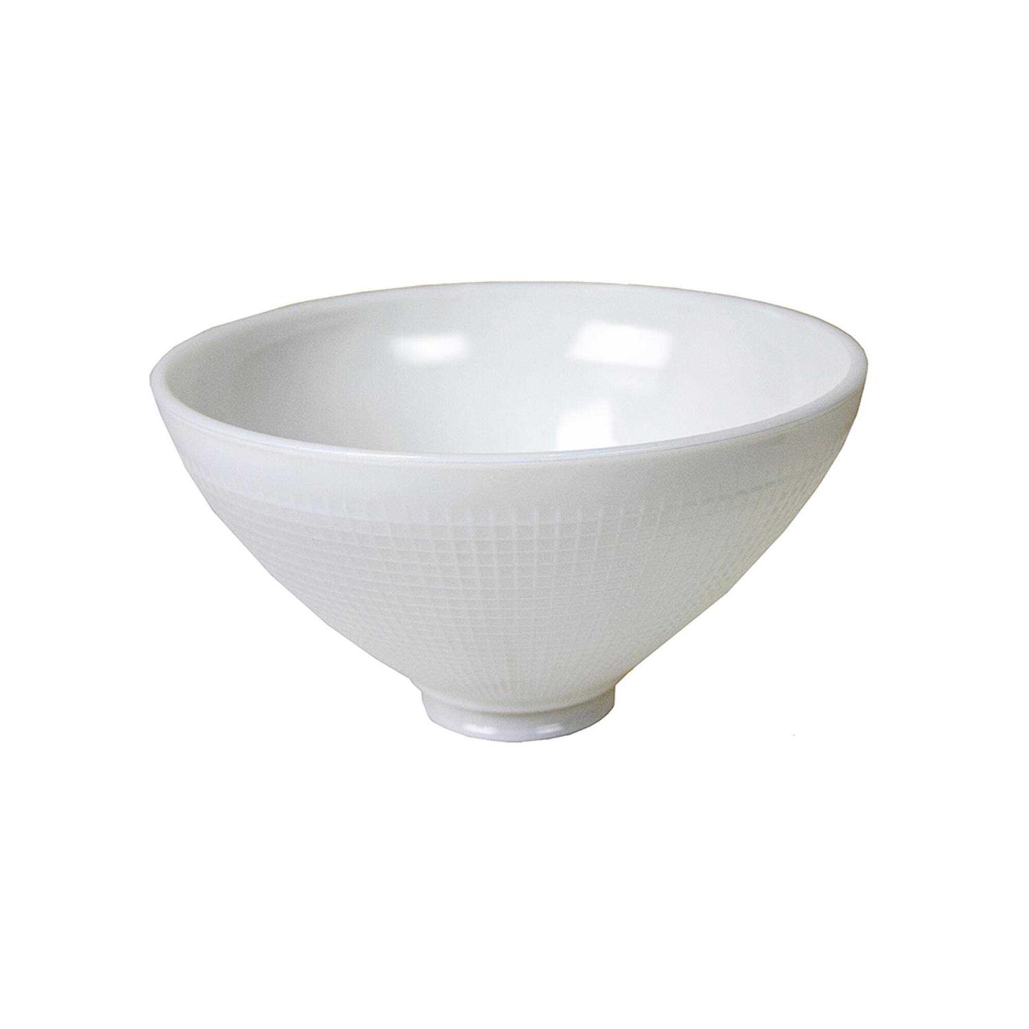 B&p Lamp 6 Inch Top Diameter I.E.S Style White Opal Glass Reflector Shade With Waffle Pattern Glass 08390