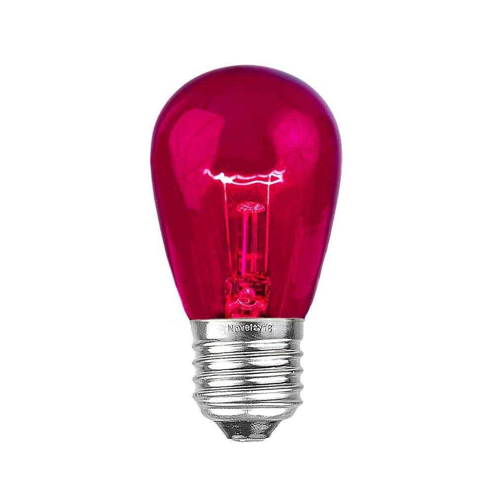 Wintergreen Lighting S14 Colored Party Bulbs, Red