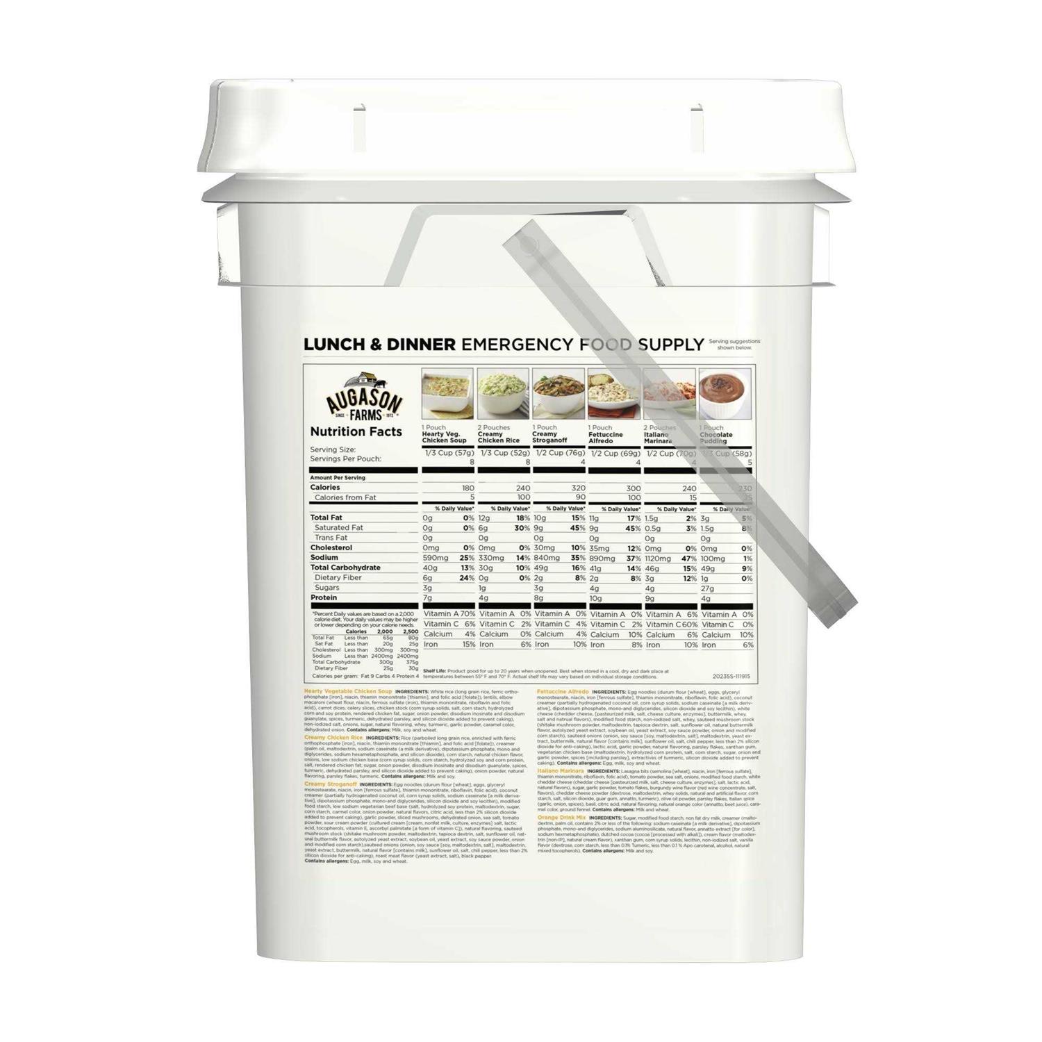 Augason Farms Emergency Food Supply Lunch Dinner Pail