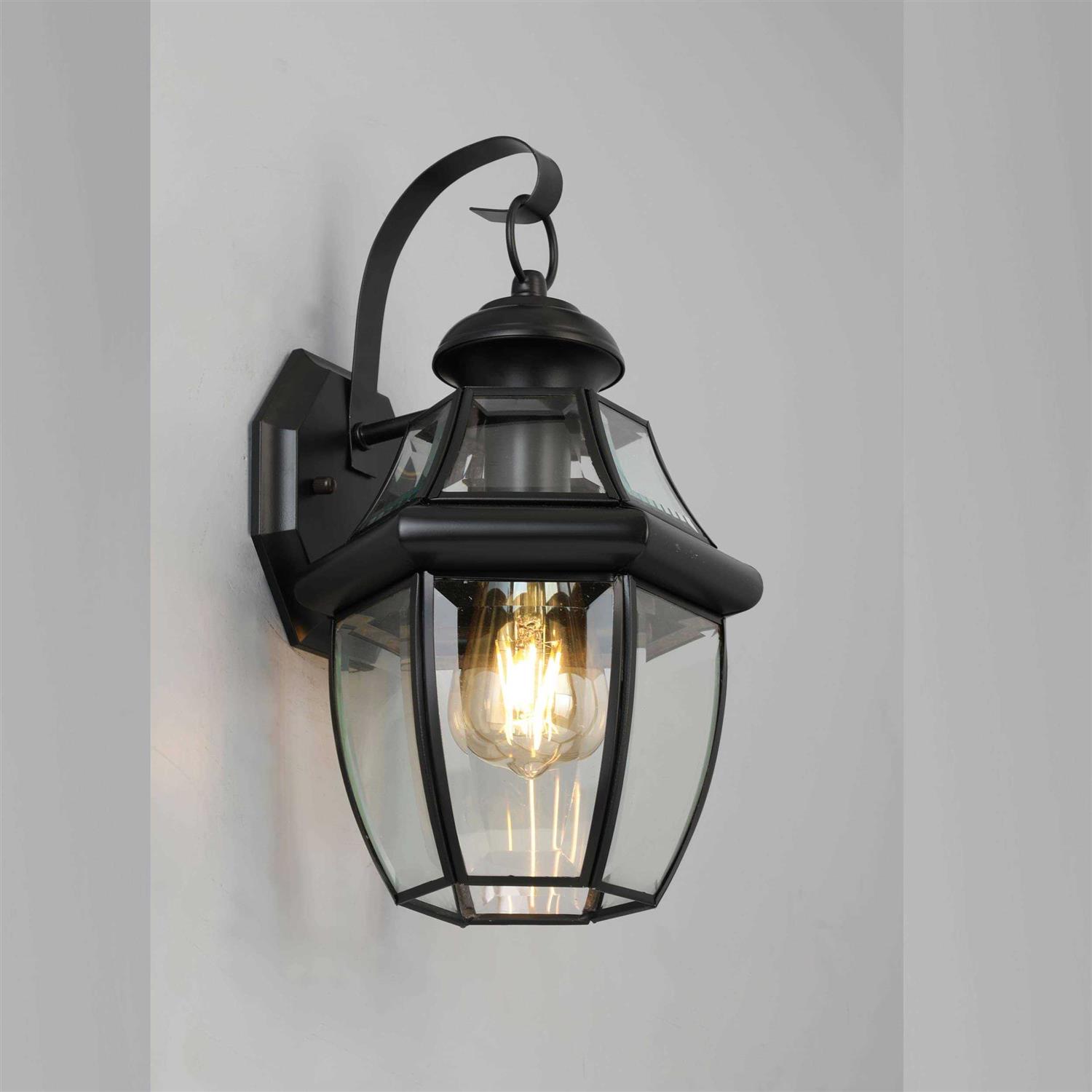 tabindeal Portfolio Brayden 13.62-in H Matte Black Medium Base Outdoor Wall Light KDN1691A