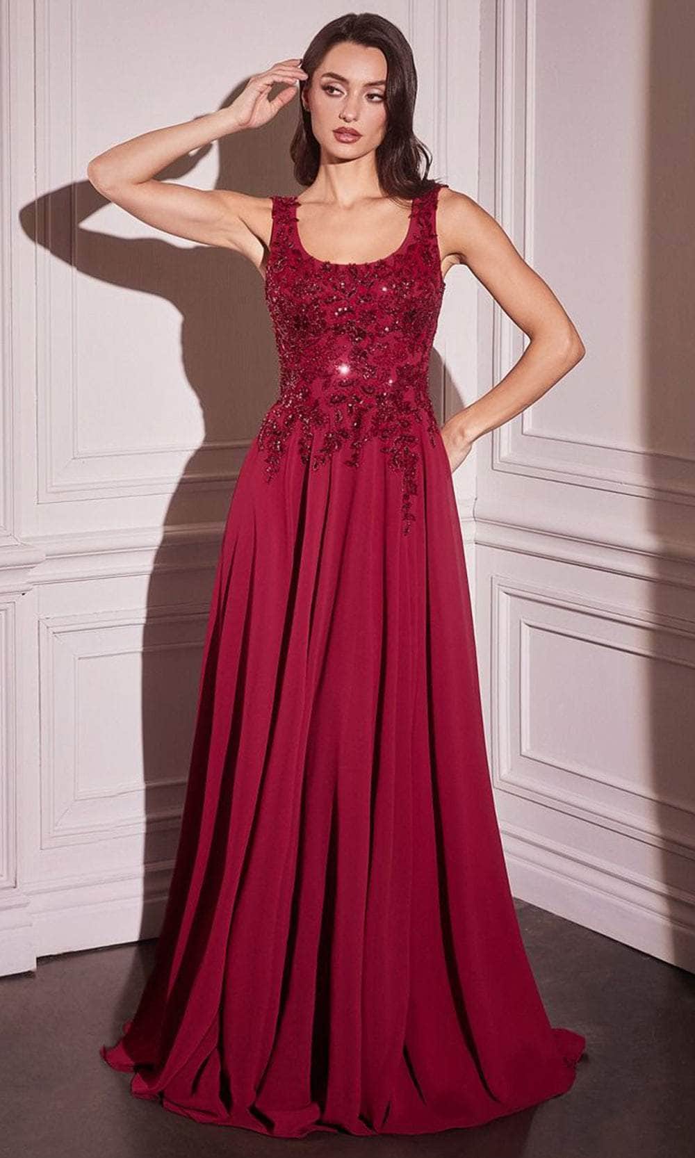 Cape Applique Evening Gown