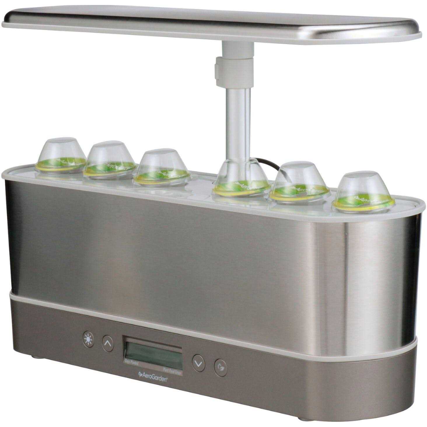 AeroGarden Stainless Harvest Elite Slim Heirloom Salad