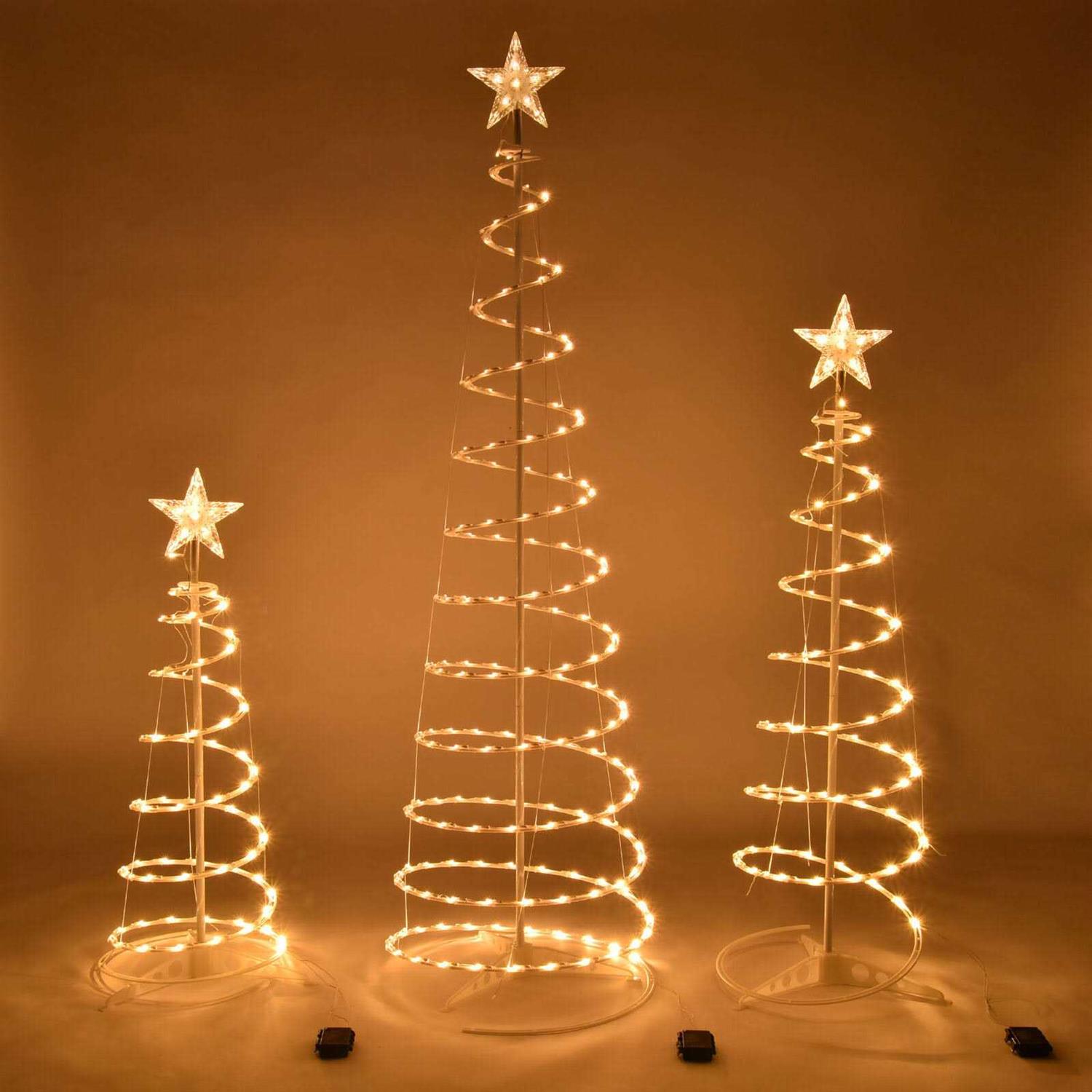 Yescom Set of 3 LED Christmas Spiral Light Kit 6Ft 4Ft 3Ft