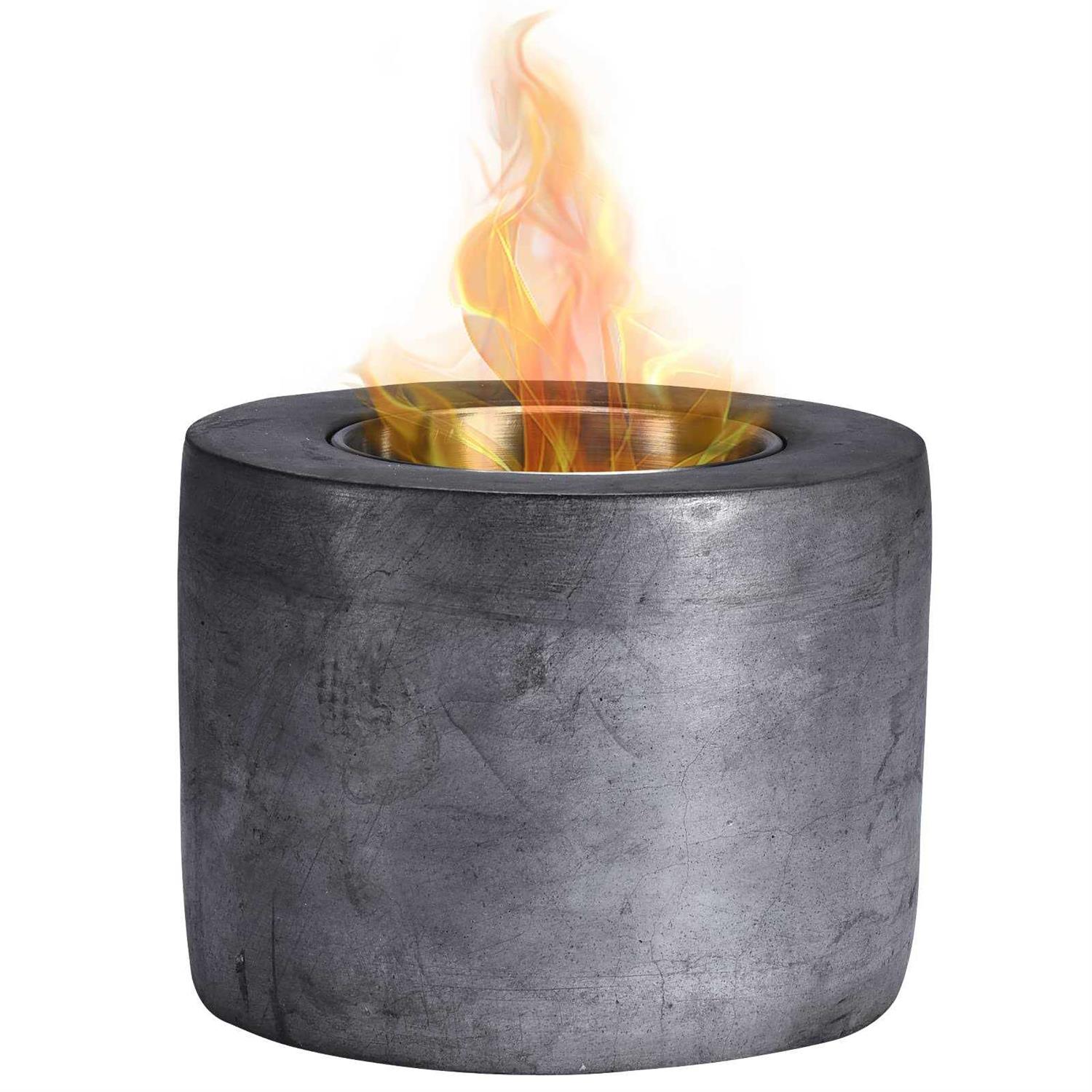 ROUNDFIRE Classic Concrete Tabletop Fire Pit Fire Bowl, Portable Fire Pit, Small Personal Fireplace for Indoor and Garden Use