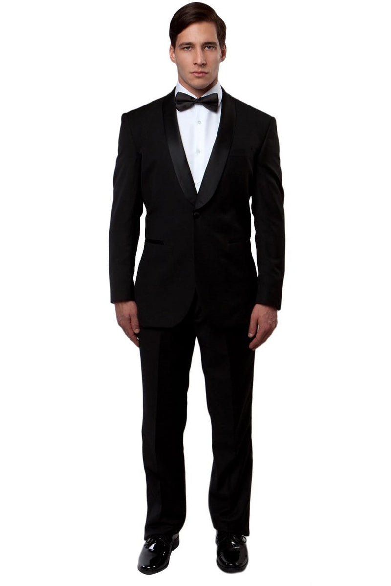 Men’s Classic Slim Fit Shawl Lapel Tuxedo in Black