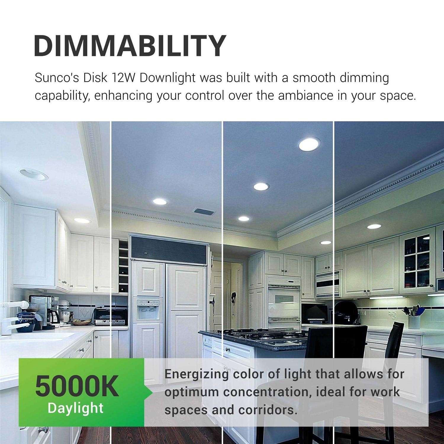 Sunco Lighting 24 Pack 5 Inch / 6 Inch Flush Mount Disk LED Downlight