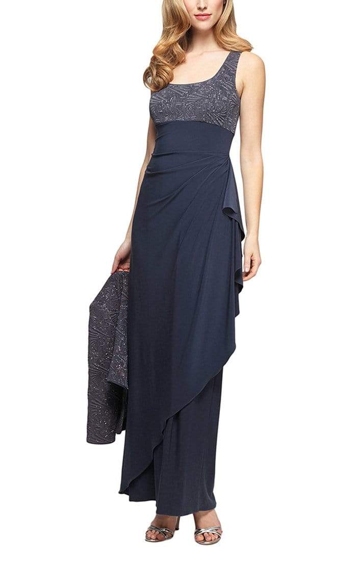 125196 Square Neck Sheath Gown With Bolero Jacket