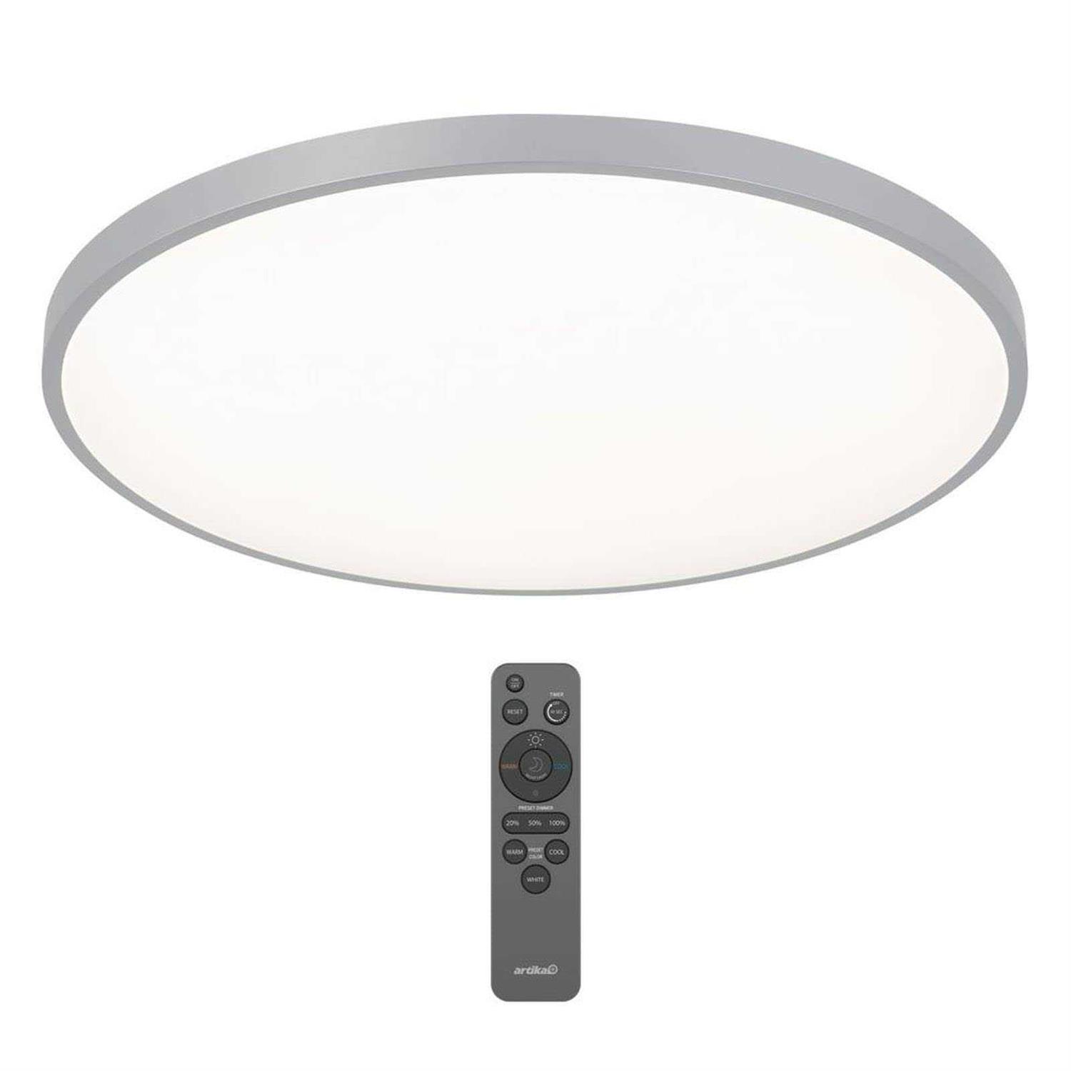 Artika Europa 21 in. 1-Light Chrome Selectable LED Flush Mount