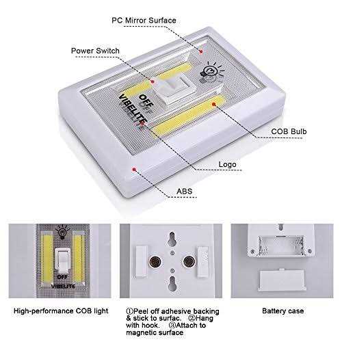 VIBELITE Closet Light Battery Operated Switch Light Tap Light Touch