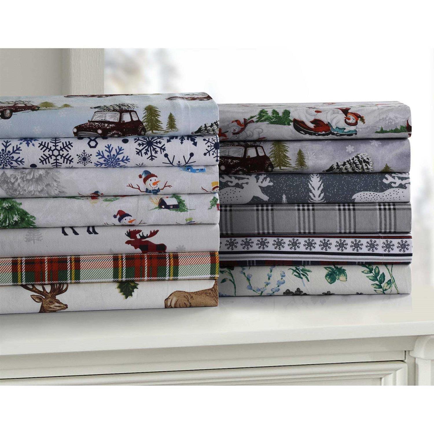 Tribeca Living 170-gsm Cotton Flannel Printed Oversized Duvet Set