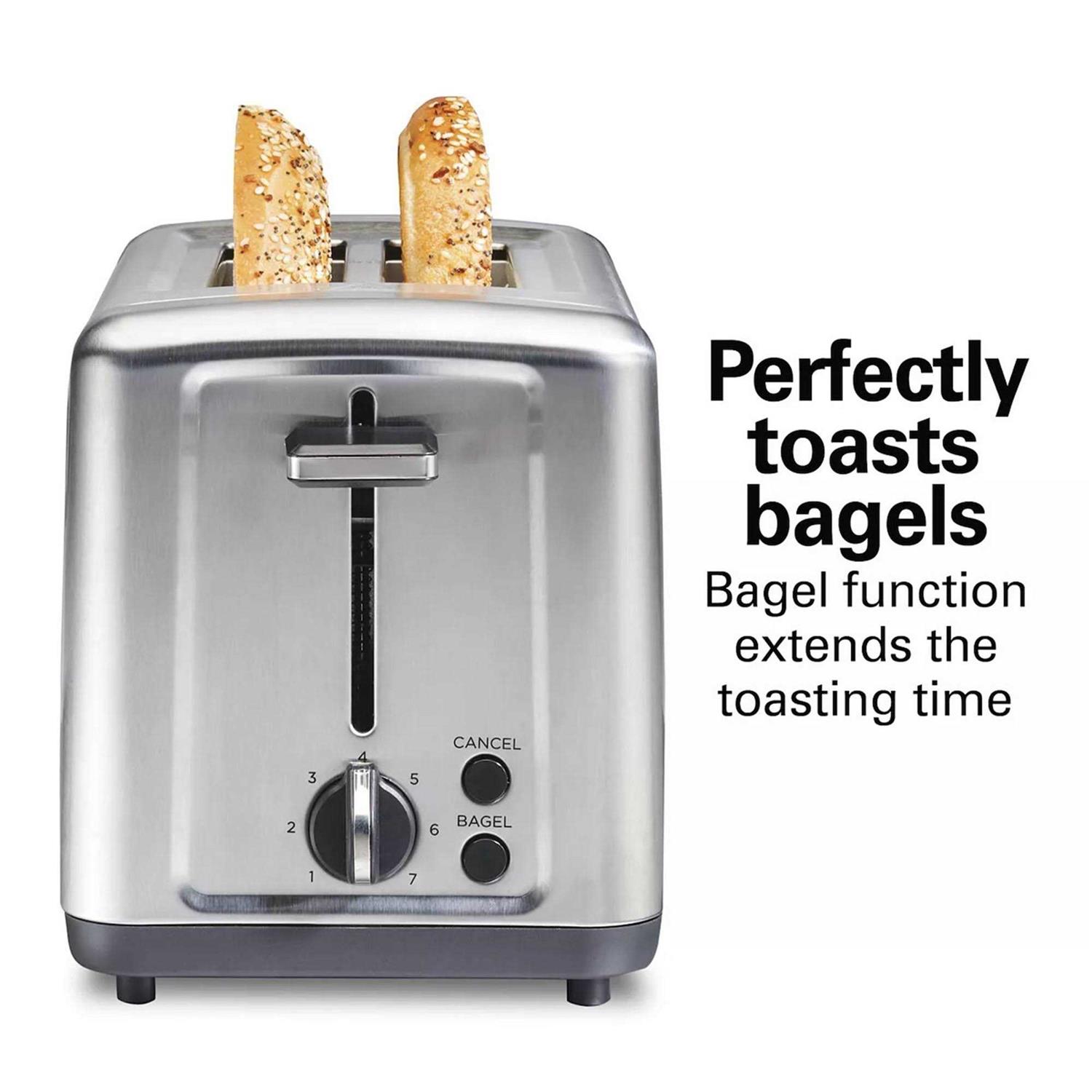 2 Slice Brushed Stainless Steel Toaster Hamilton Beach