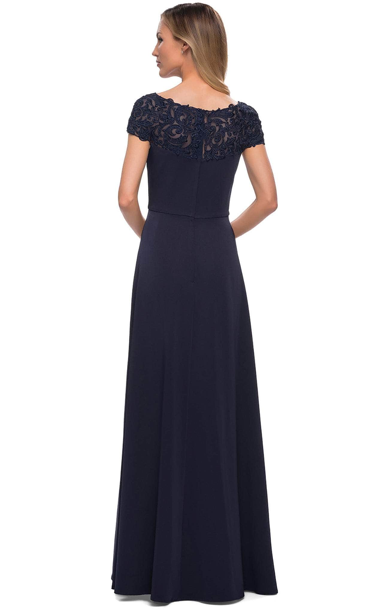 29511 Bateau A-Line Evening Dress