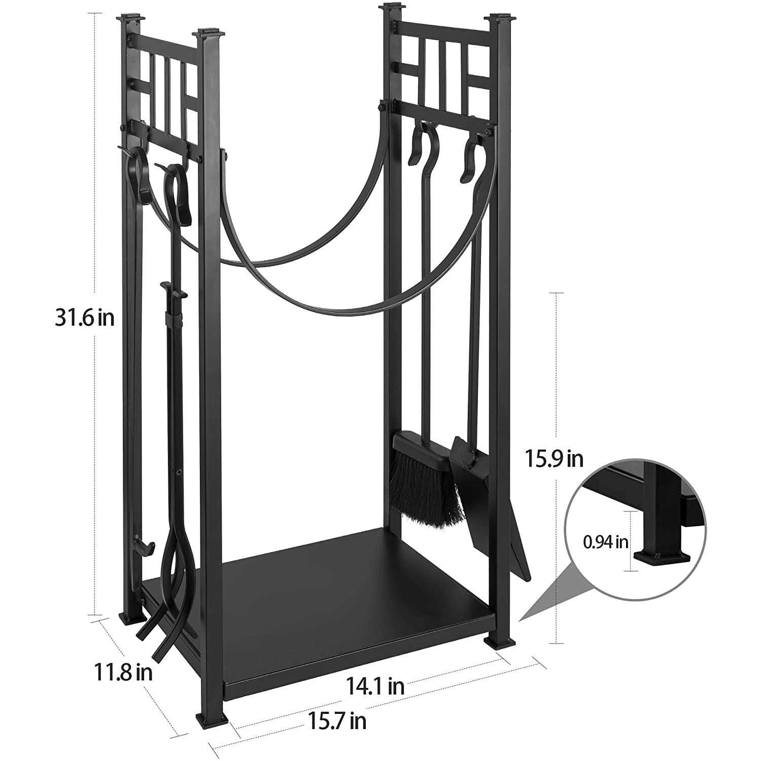 AMAGABELI GARDEN & HOME Amagabeli Fireplace log Rack with 4 Tools Indoor Firewood Holders Model Number BG268