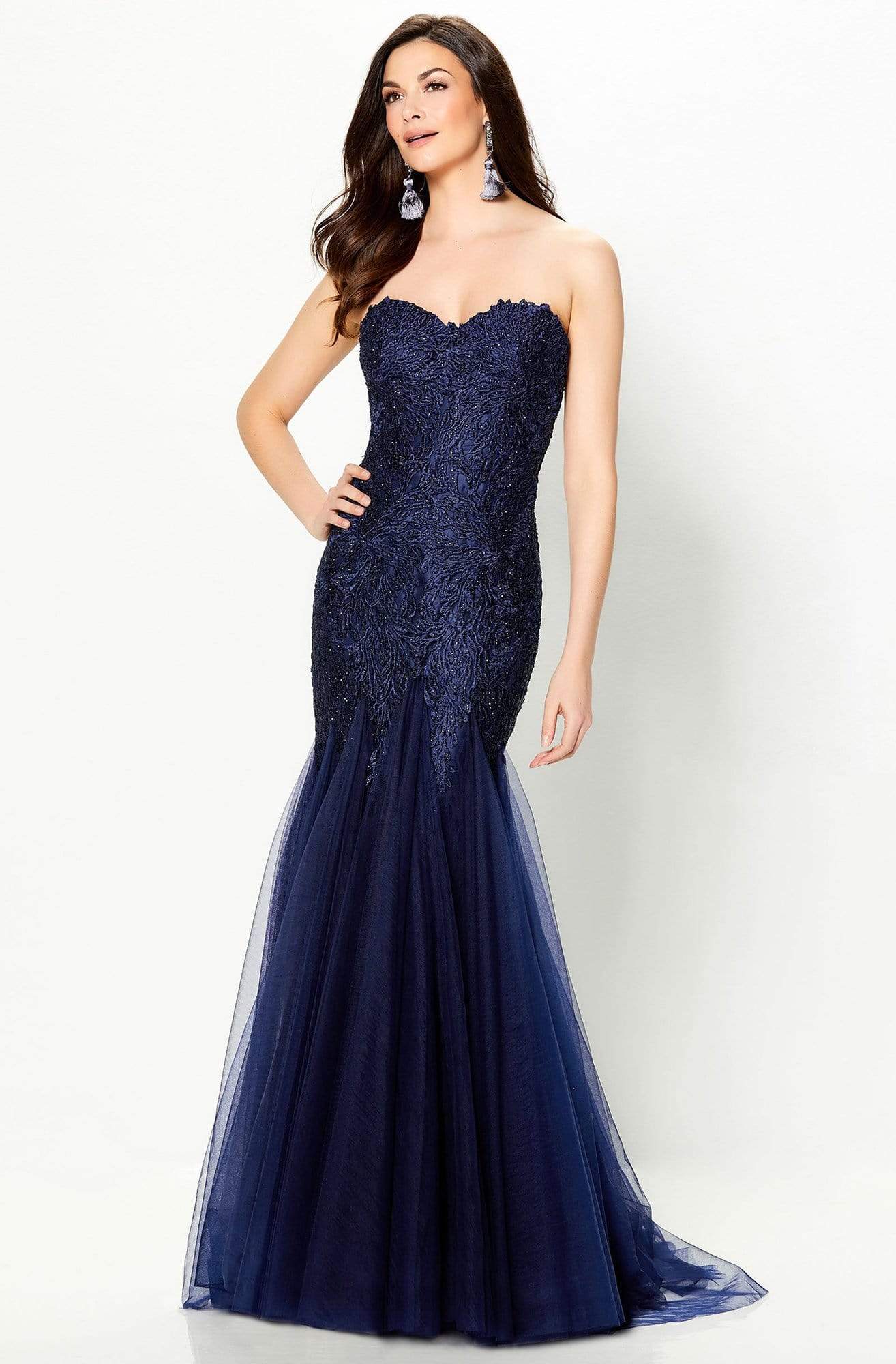 118964 Strapless Tulle Trumpet Gown