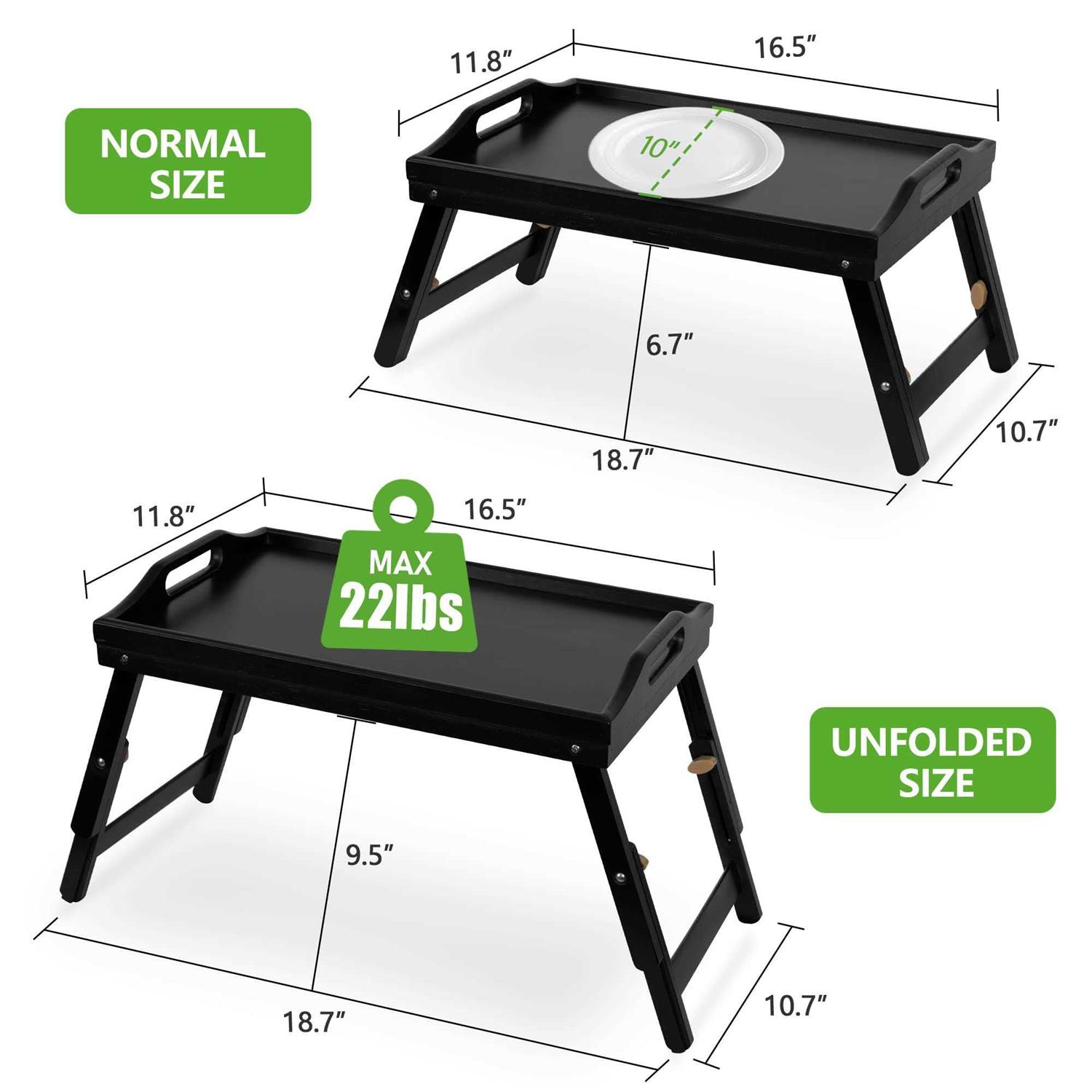 Mayyol Breakfast Bed Tray for Eating Height Adjustable Raised Food Table