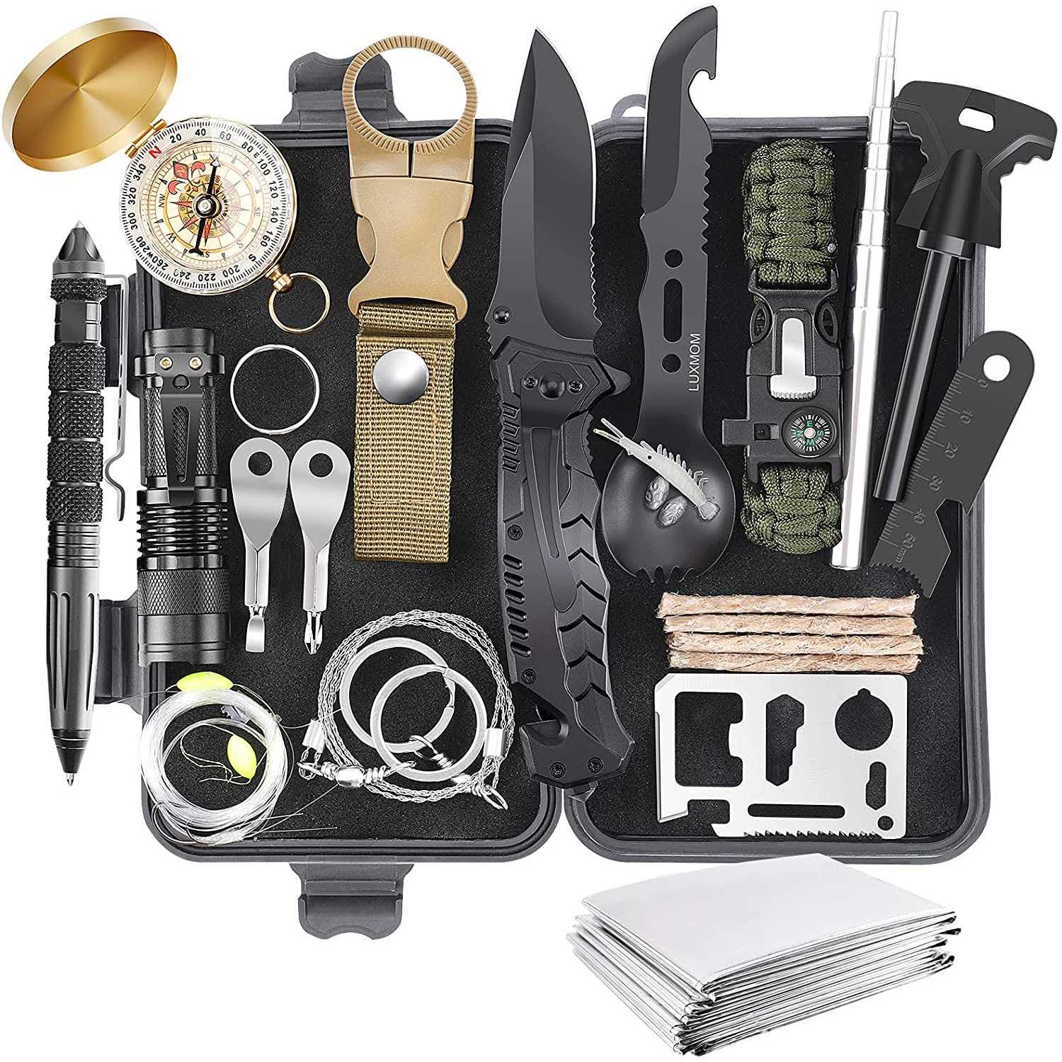 LUXMOM Gifts For Men Dad Husband Teenage Boy Survival Kit 28 In 1