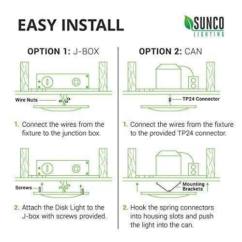 Sunco Lighting 24 Pack 5 Inch / 6 Inch Flush Mount Disk LED Downlight