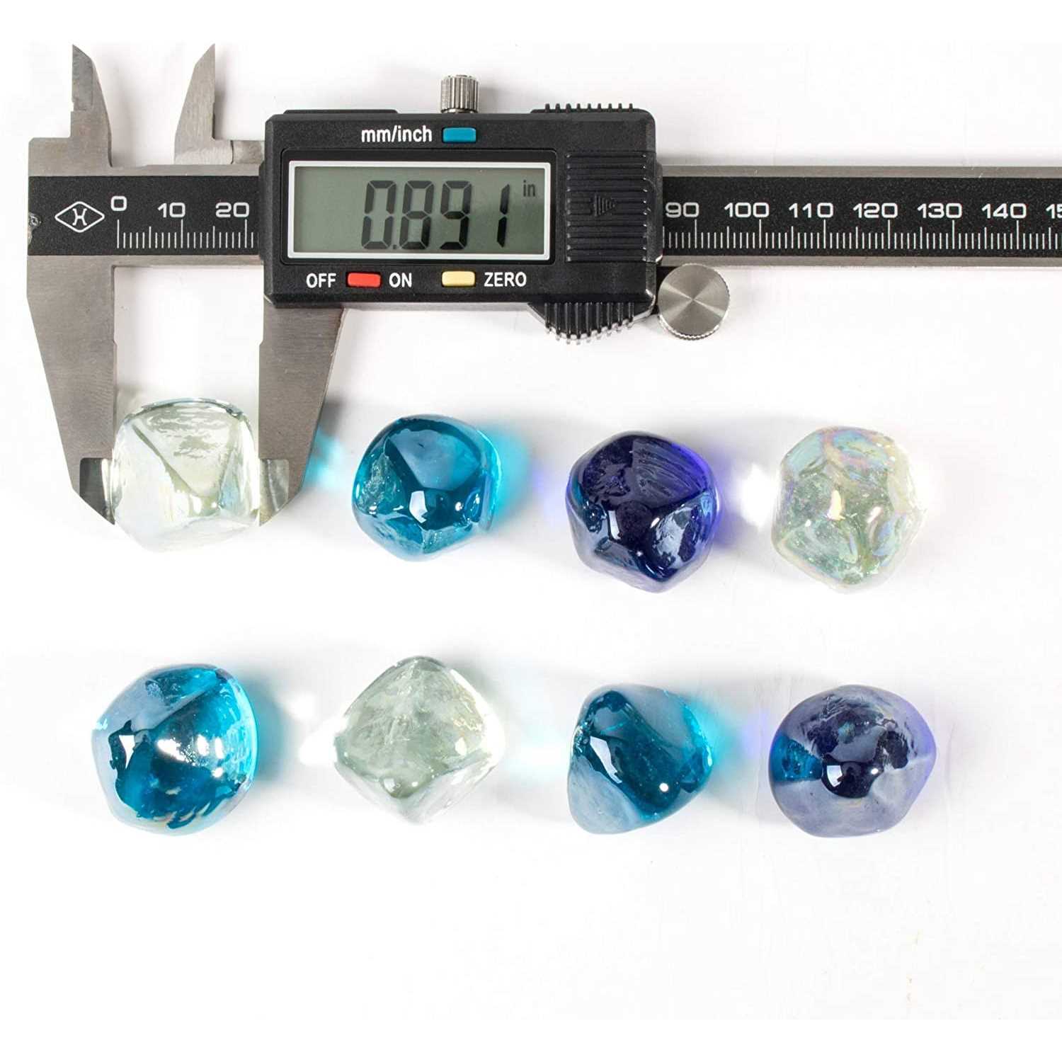 Chilli Cosmos Fire Glass Diamond 1 Inch Fire Pit Glass Rocks for Propane or Gas Fire Pit