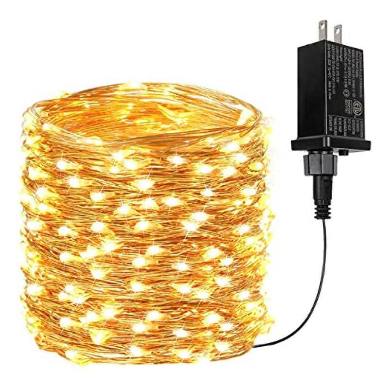 BHCLIGHT 66Ft 200 LED Fairy Lights Plug in Waterproof String Lights Outdoor 8 Modes Copper Wire Lights Bedroom Decor