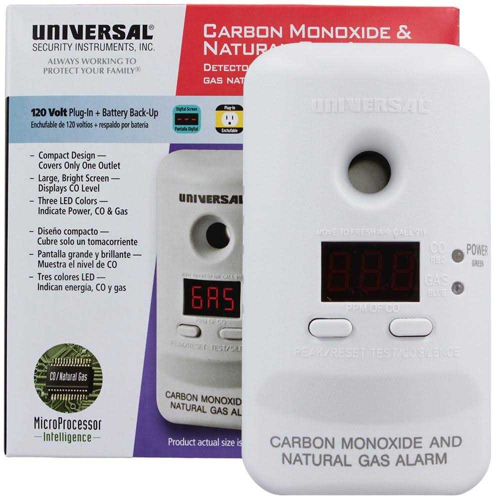 Universal Security Instruments Plug-In, 2-In-1 Carbon Monoxide and Natural Gas Detector MCND401B