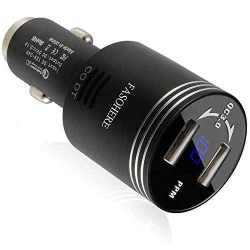 Fasohere Car Carbon Monoxide Detector Dual Usb Car Adapter Led Display