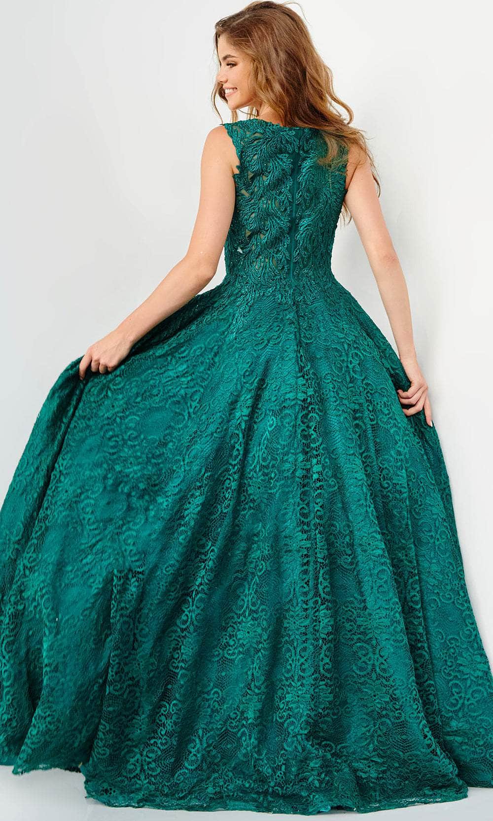 Wide Strap Embroidered Ballgown